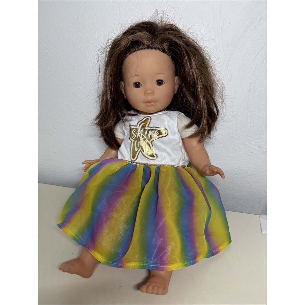 2011 Corolle Doll Brown Blue Eyes 14" Poupee , Soft Body